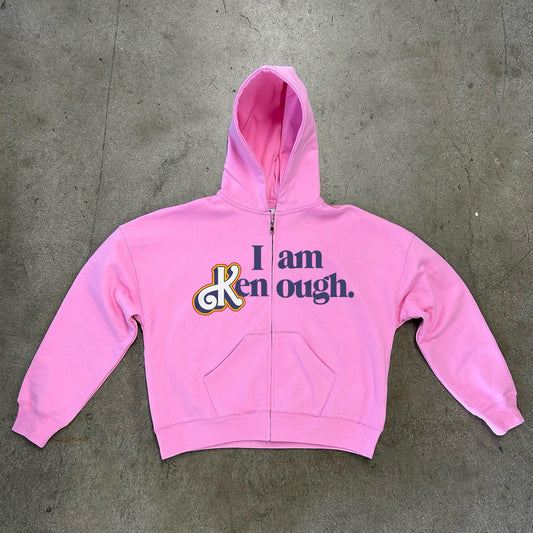 I Am Kenough Print Cardigan Zipper Hoodie