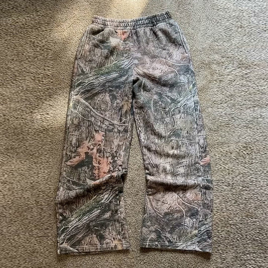 Retro tree camouflage casual sports trousers