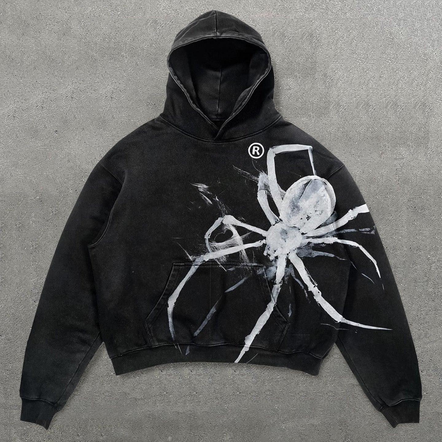 Spider Print Long Sleeve Hoodies