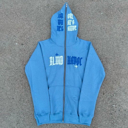 Blind Havoc Print Long Sleeve Full Zip Hoodies