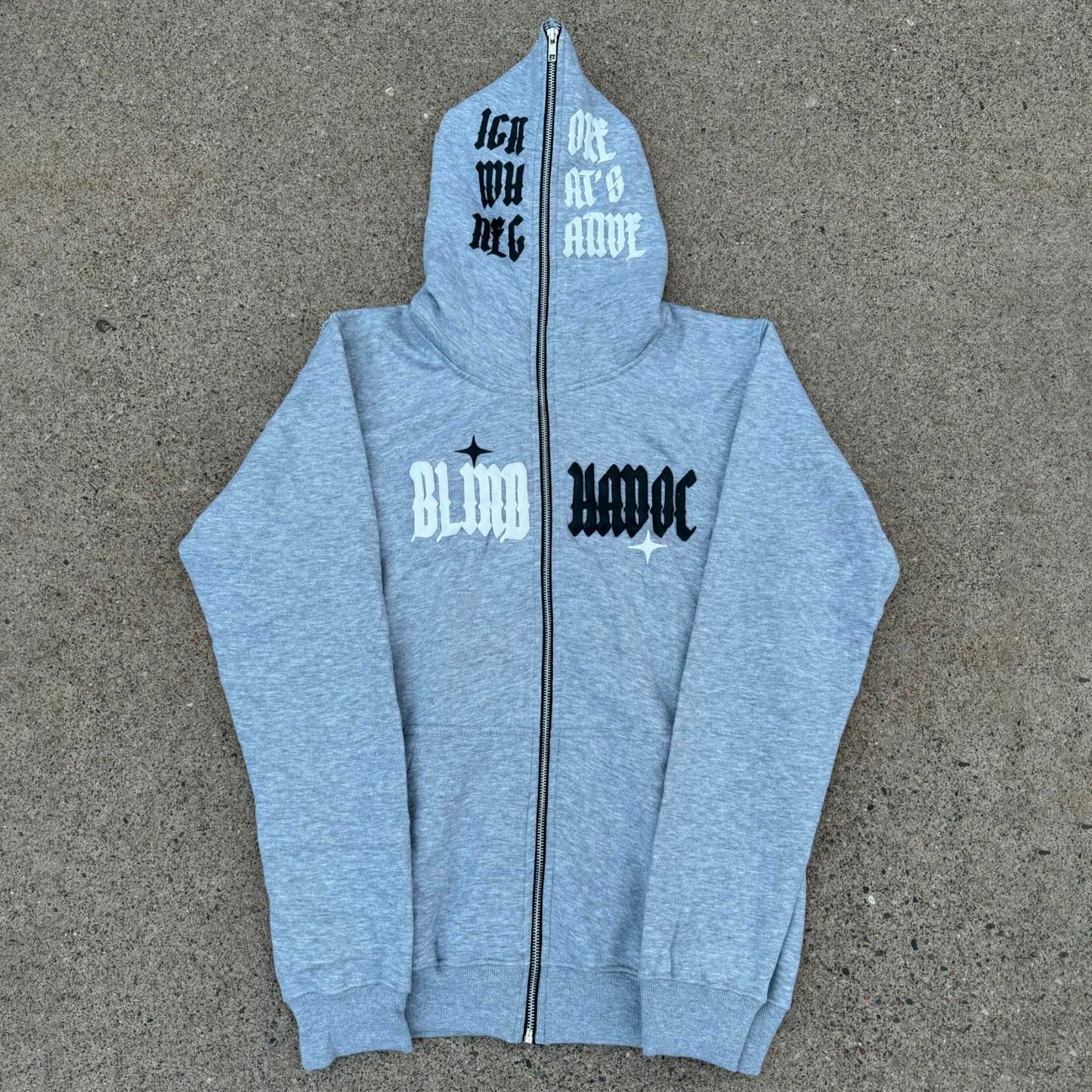 Blind Havoc Print Long Sleeve Full Zip Hoodies