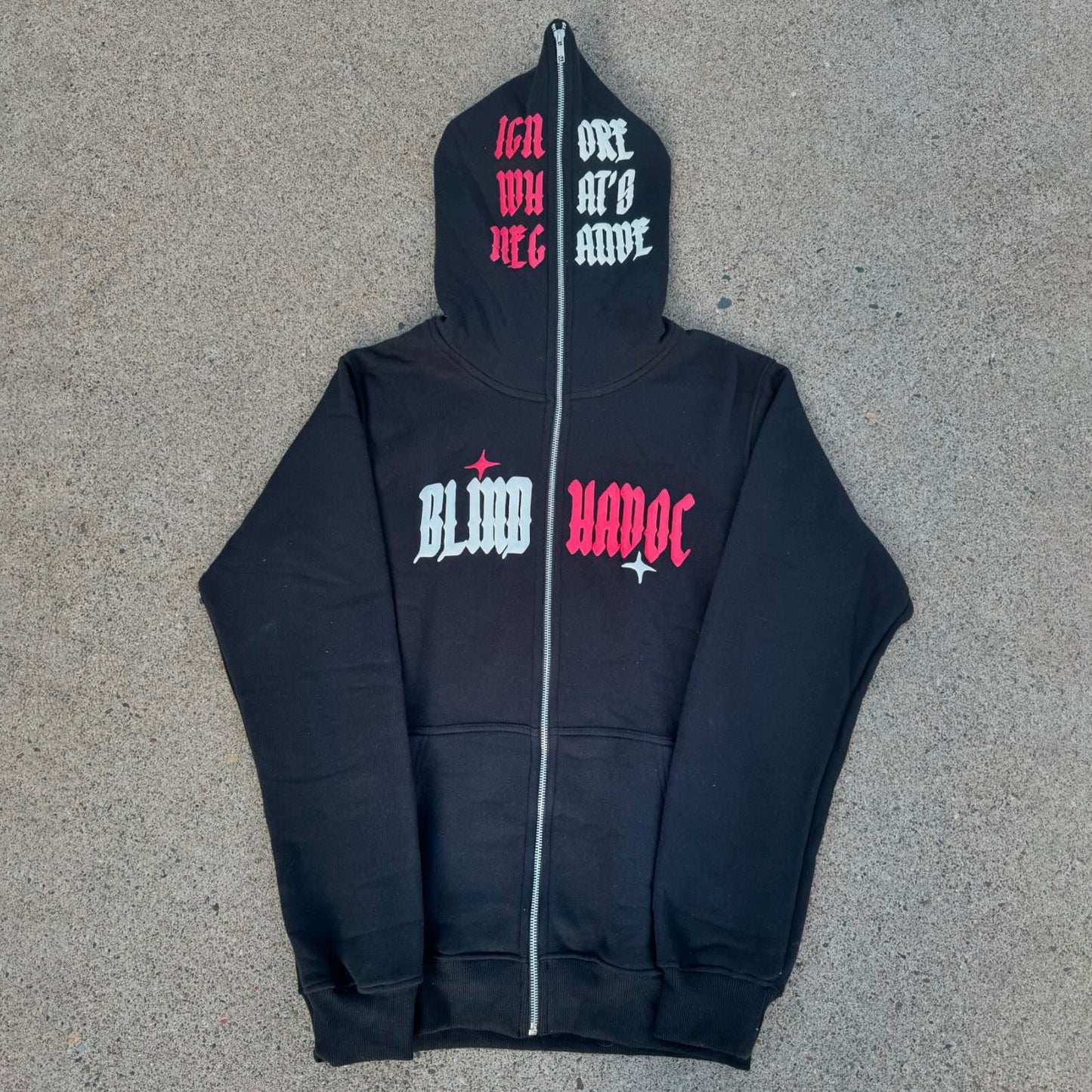 Blind Havoc Print Long Sleeve Full Zip Hoodies