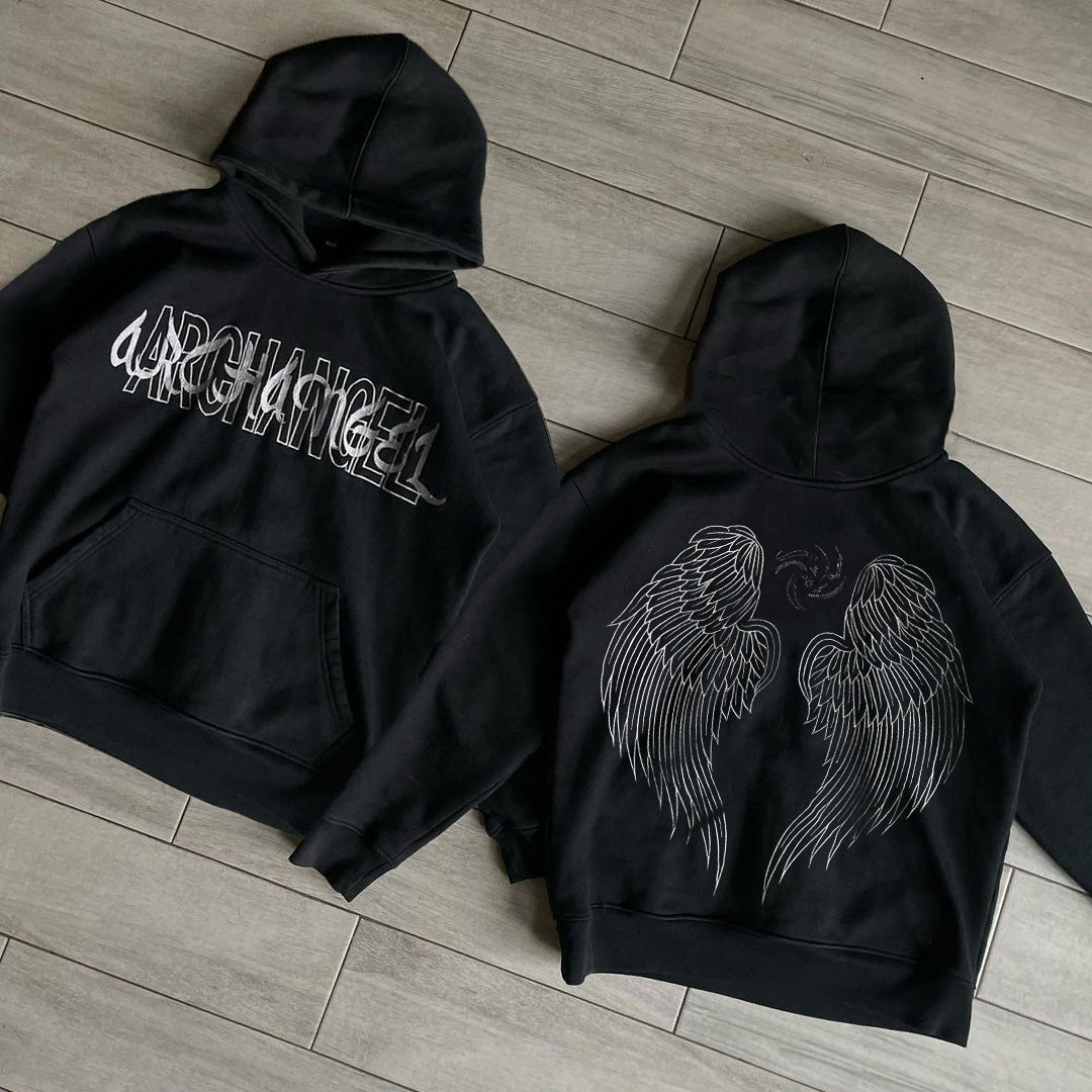 Archangel Print Long Sleeve Hoodies