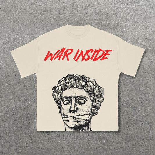 War Inside Print Short Sleeve T-Shirt