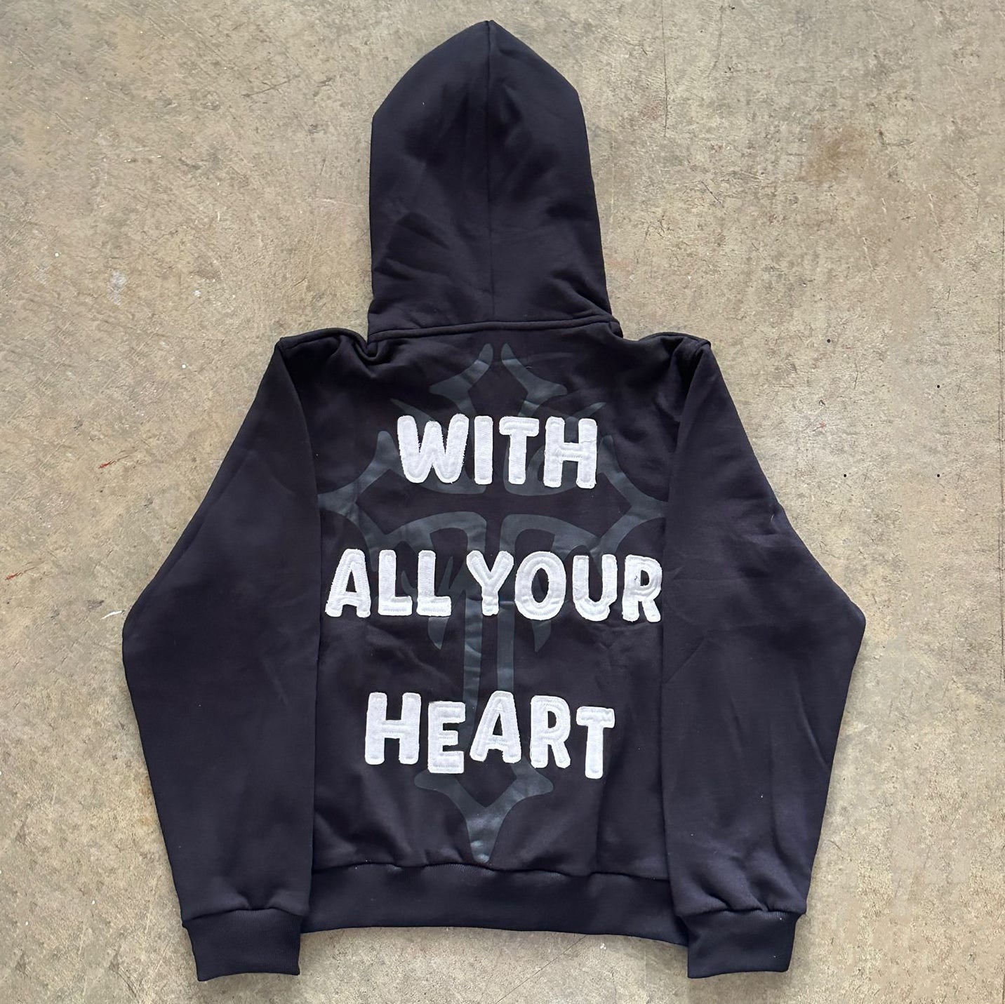 Trust The Lord Print Long Sleeve Zipper Hoodies