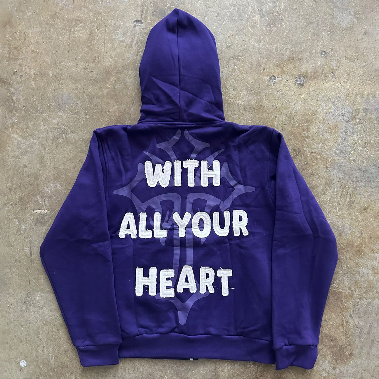 Trust The Lord Print Long Sleeve Zipper Hoodies