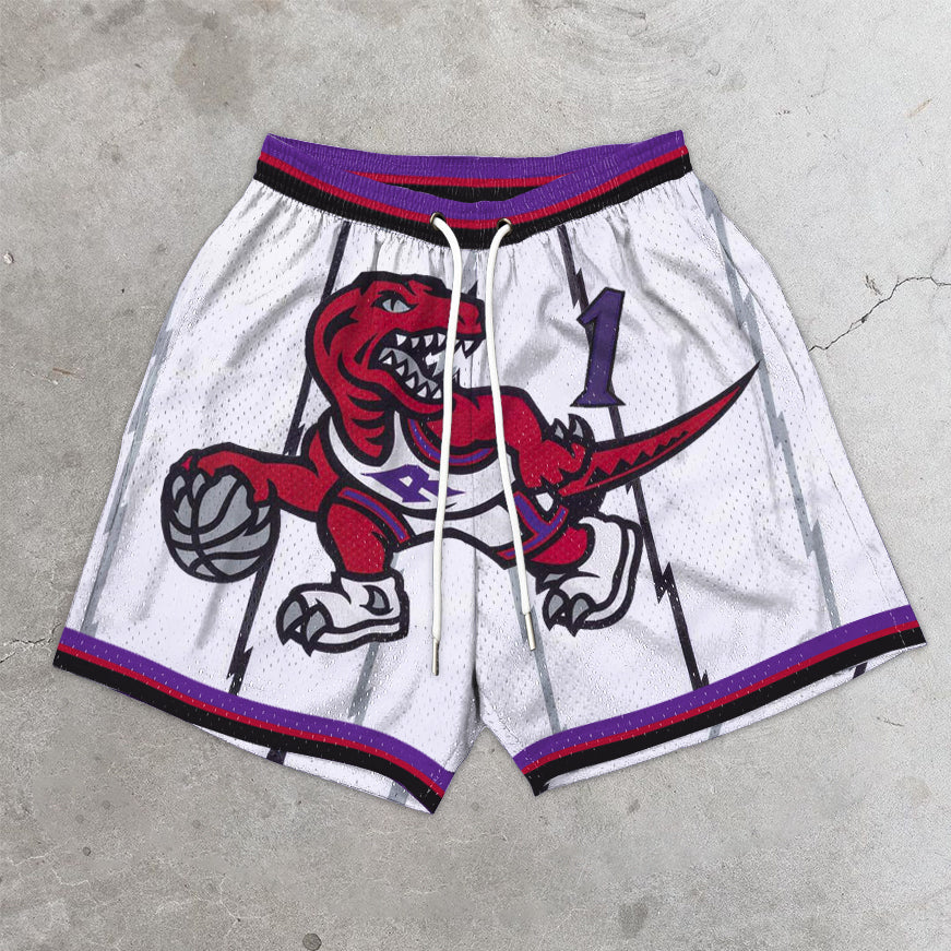 Trendy street print basketball shorts