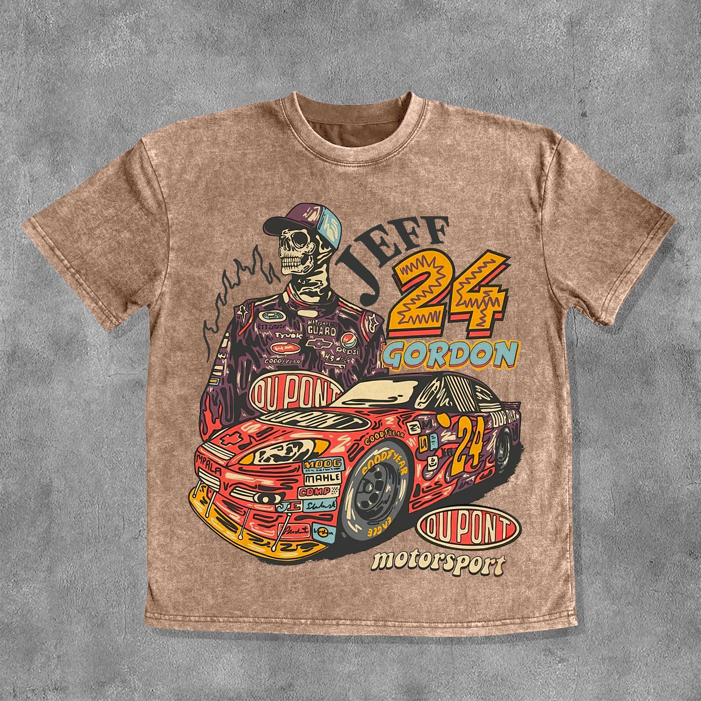 Racer No. 24 Jeff Print Washed Short Sleeve T-Shirt