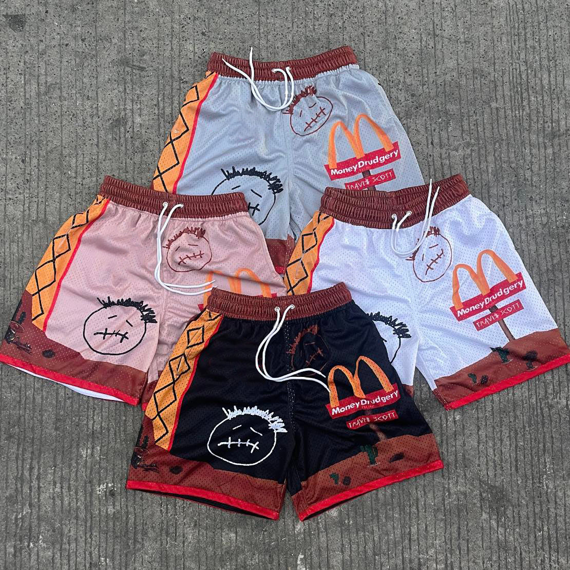 Fashion personality sports mesh shorts