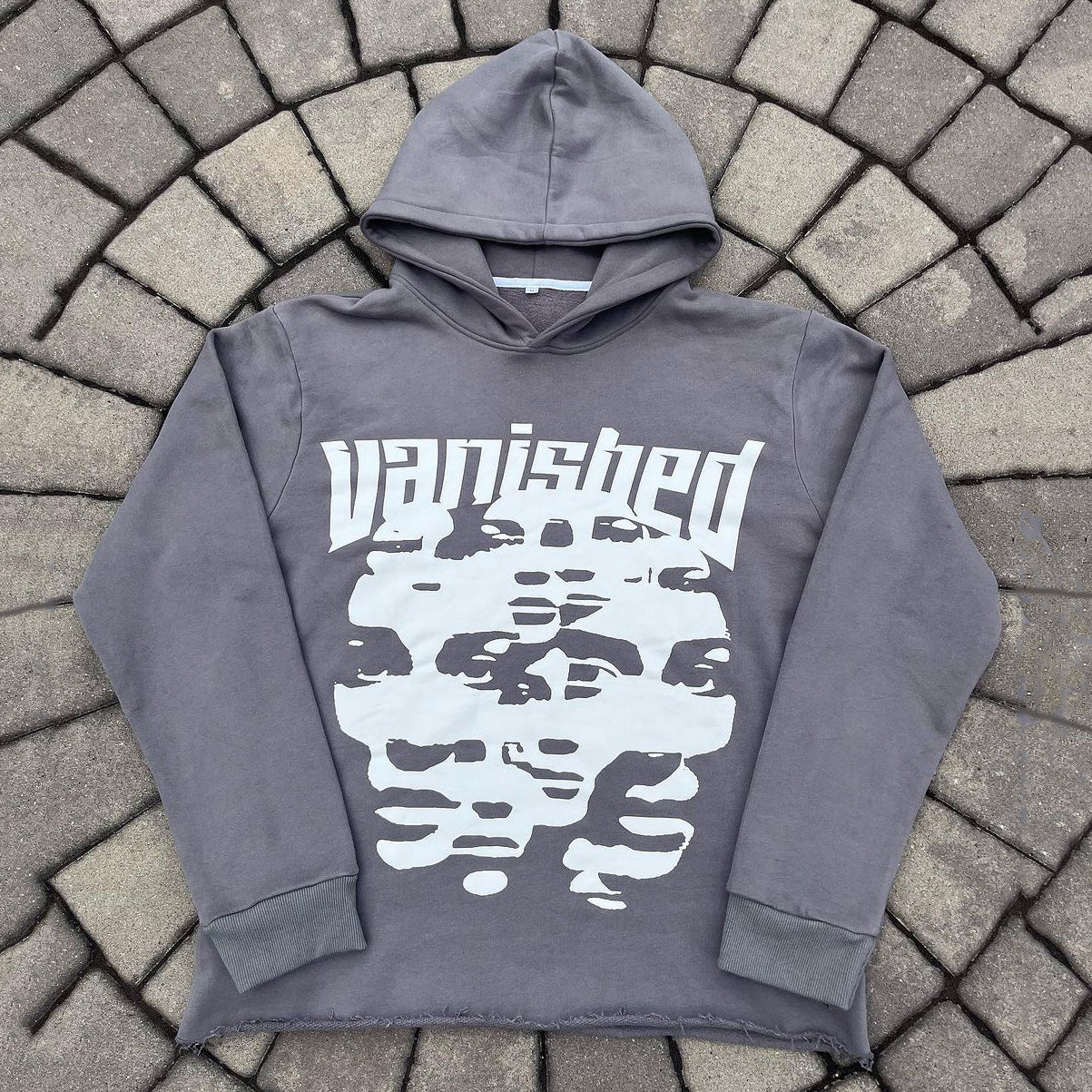 Vanished Faces Print Long Sleeve Hoodies