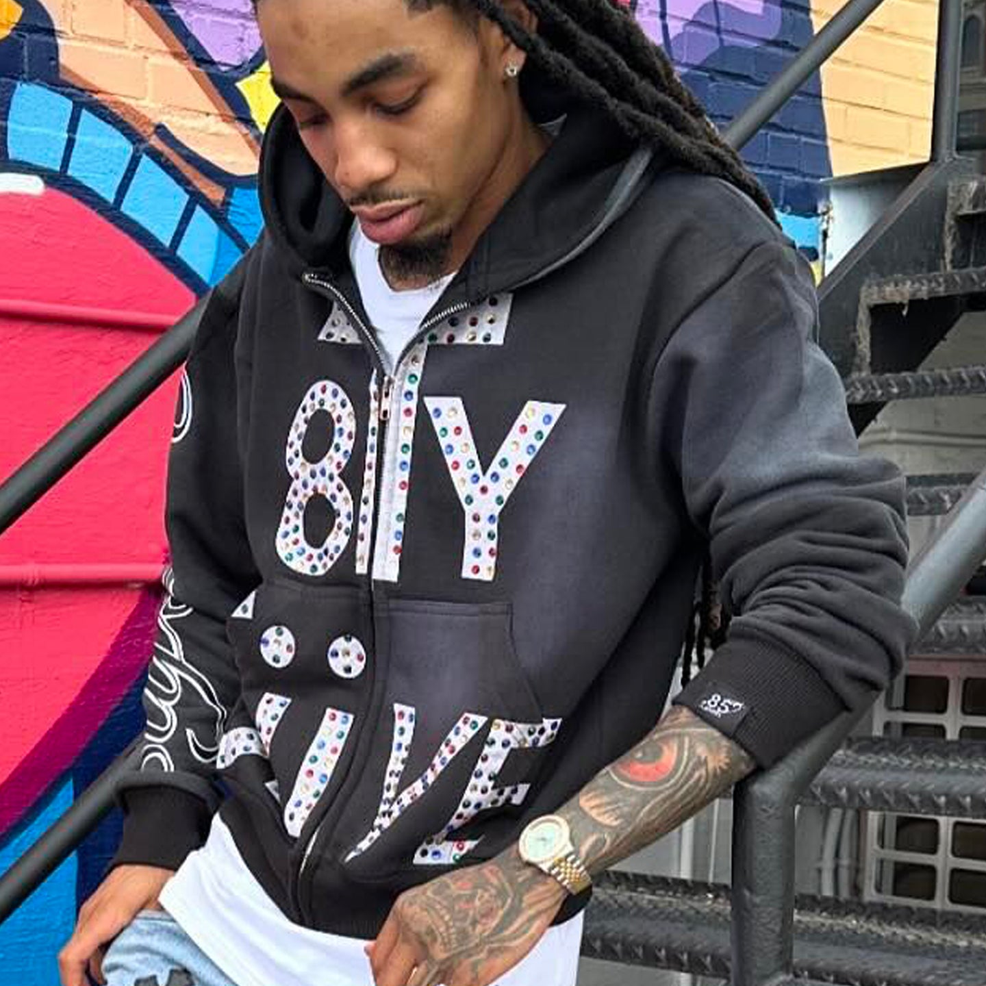 Casual Street Retro Washed Zipper Hoodie