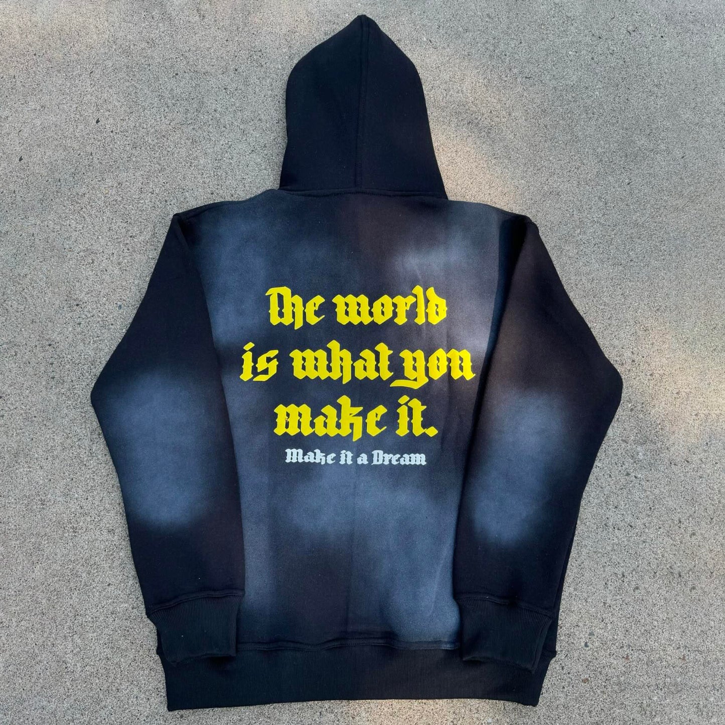 The World Is What You Make It Print Long Sleeve Zipper Hoodies