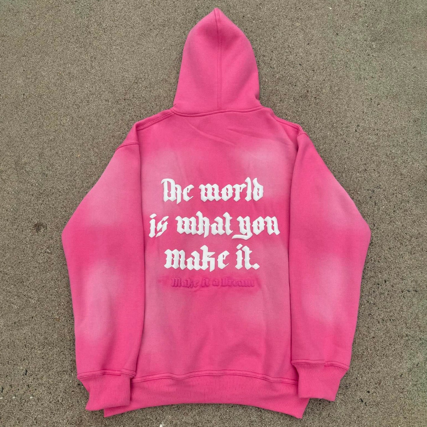 The World Is What You Make It Print Long Sleeve Zipper Hoodies