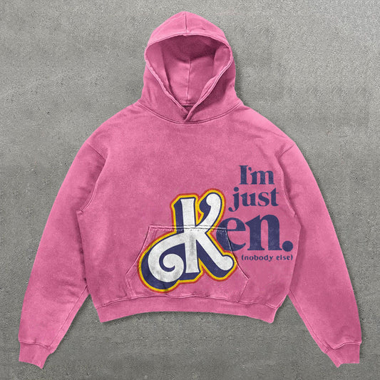 I'm Just Ken Print Long Sleeve Hoodie