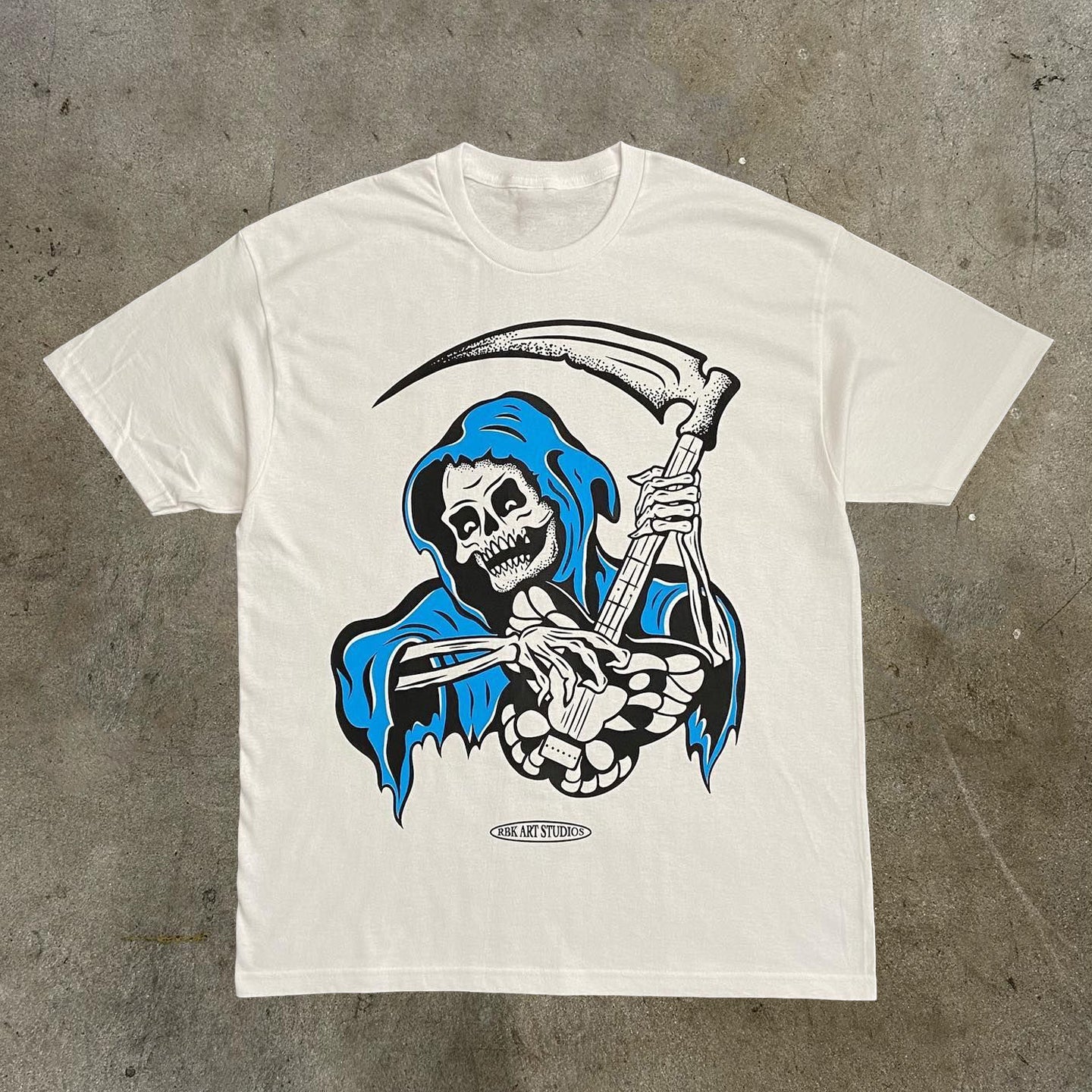 Skull Guitar Knife Print Short Sleeve T-Shirt