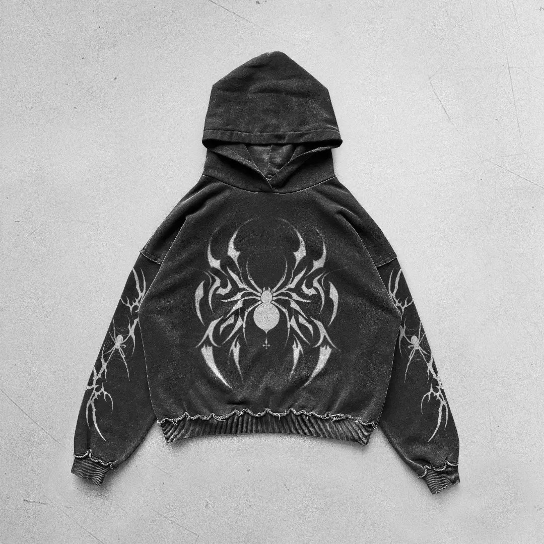 Personalized spider print hoodie