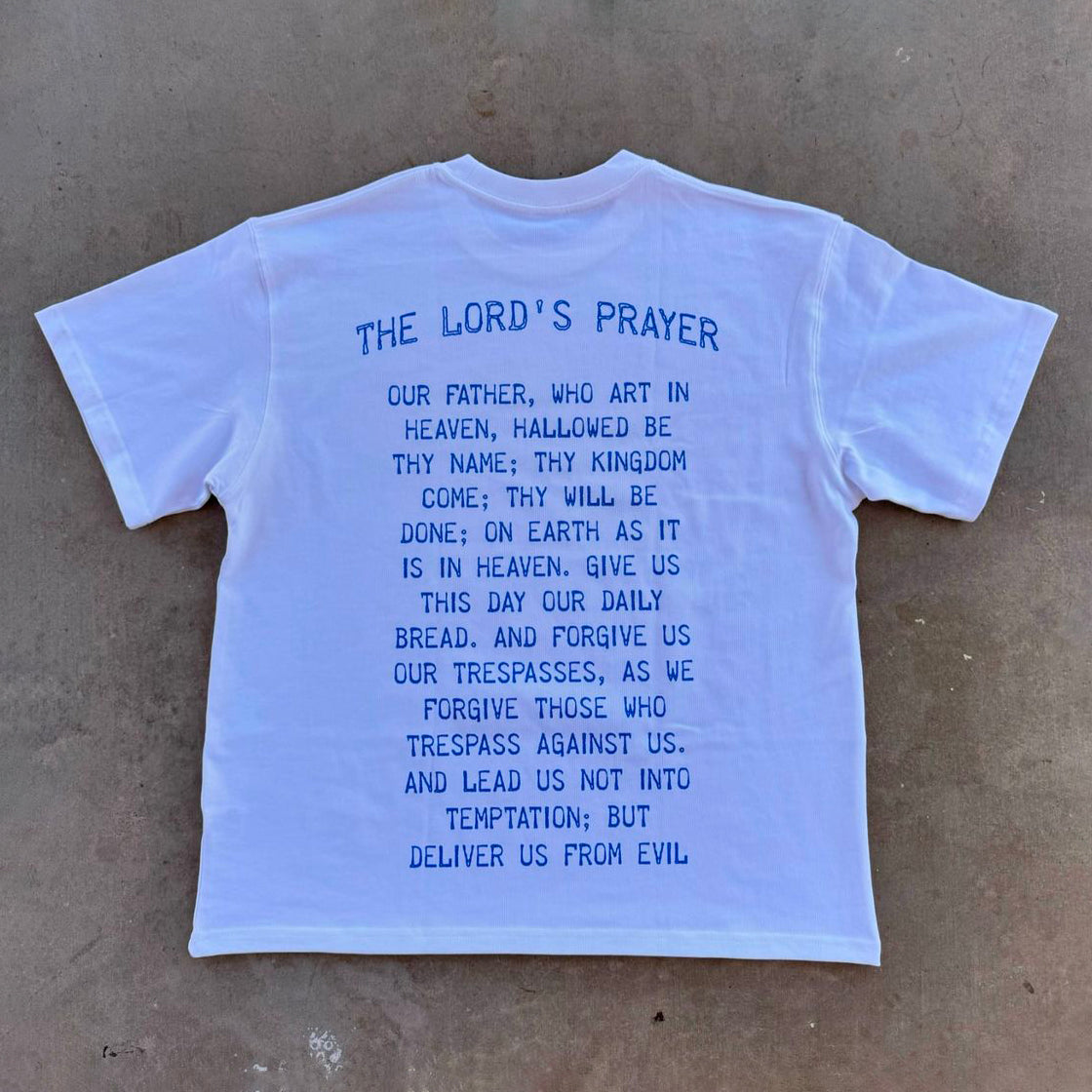 Casual The Lord's Prayer Print Short Sleeve T-Shirt