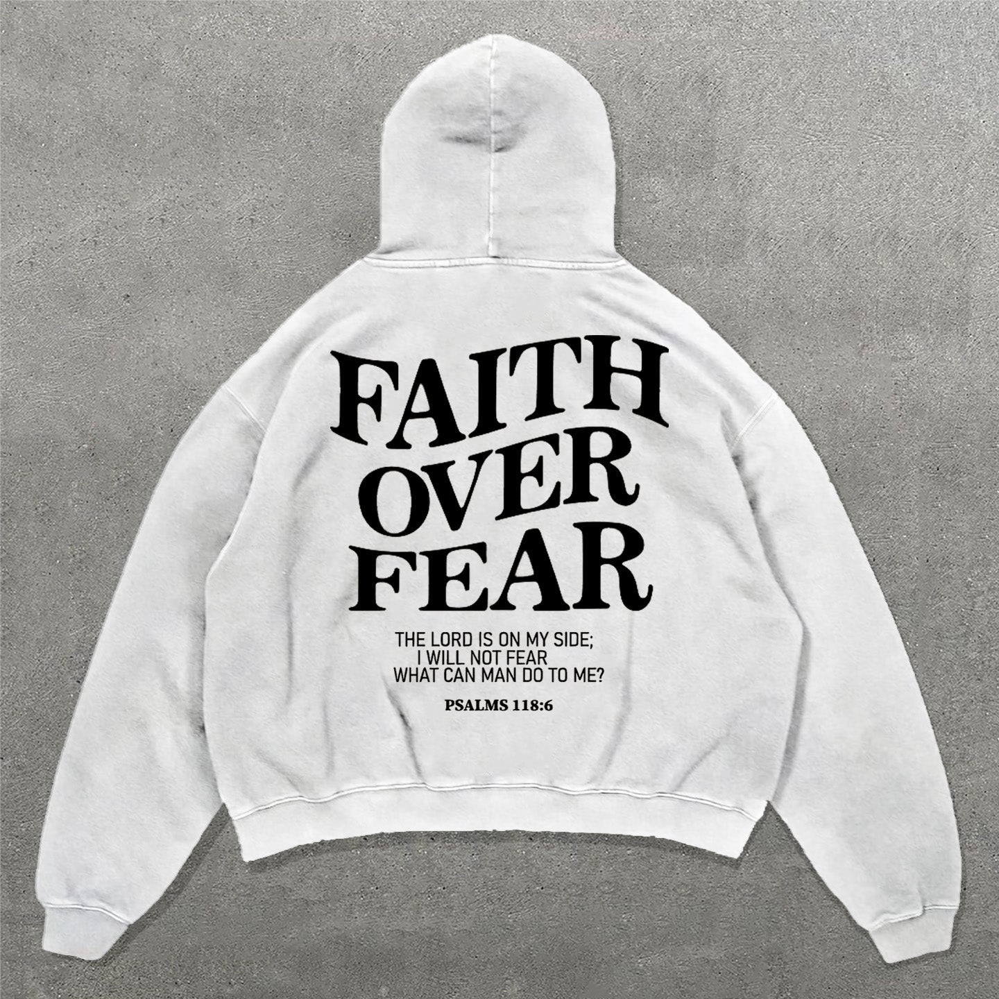 Faith Over Fear Print Long Sleeve Hoodies