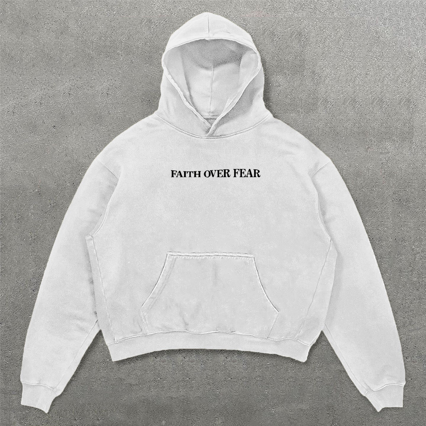 Faith Over Fear Print Long Sleeve Hoodies