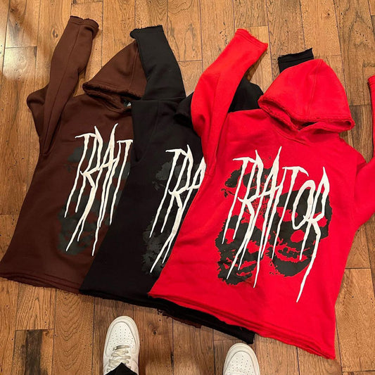 Traitor Print Long Sleeve Hoodies