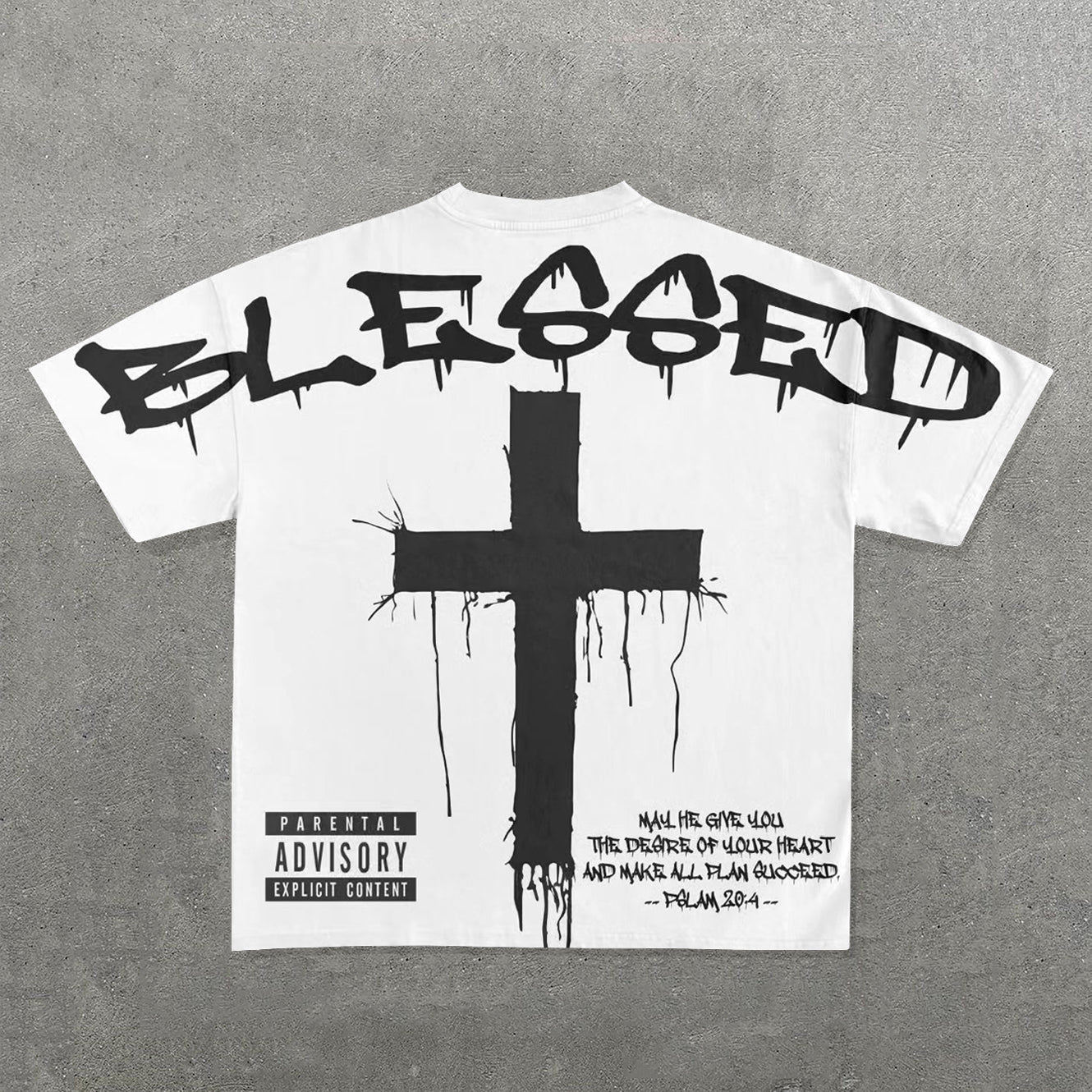 Blessed Cross Print Short Sleeve T-Shirt