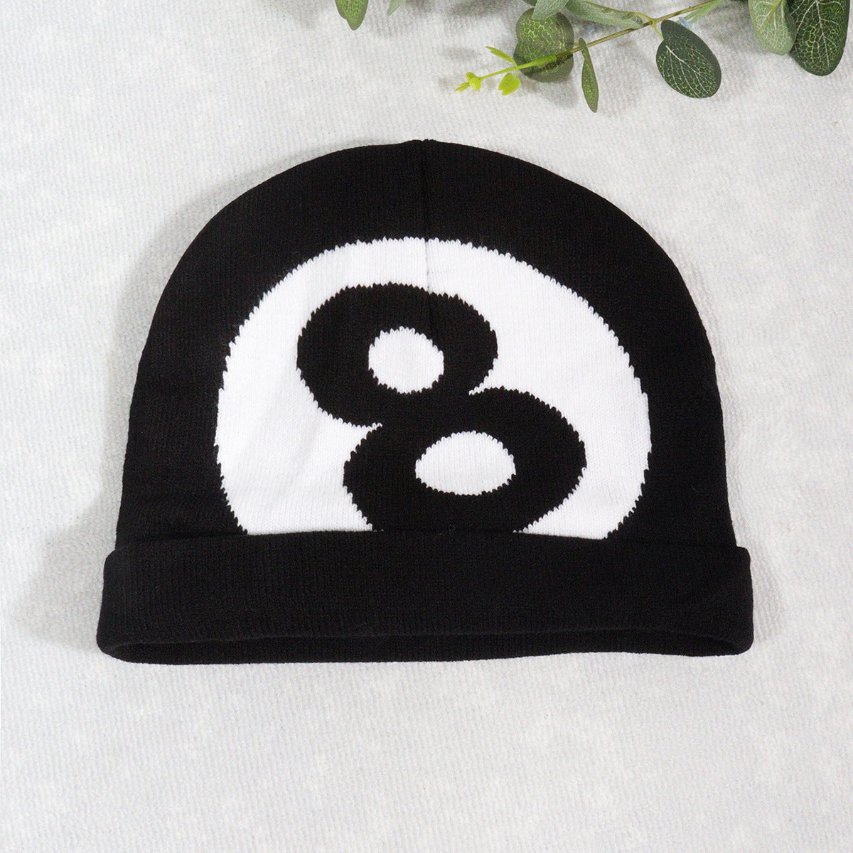 Trendy couple style knitted hat No. 8 ball multi-color hat