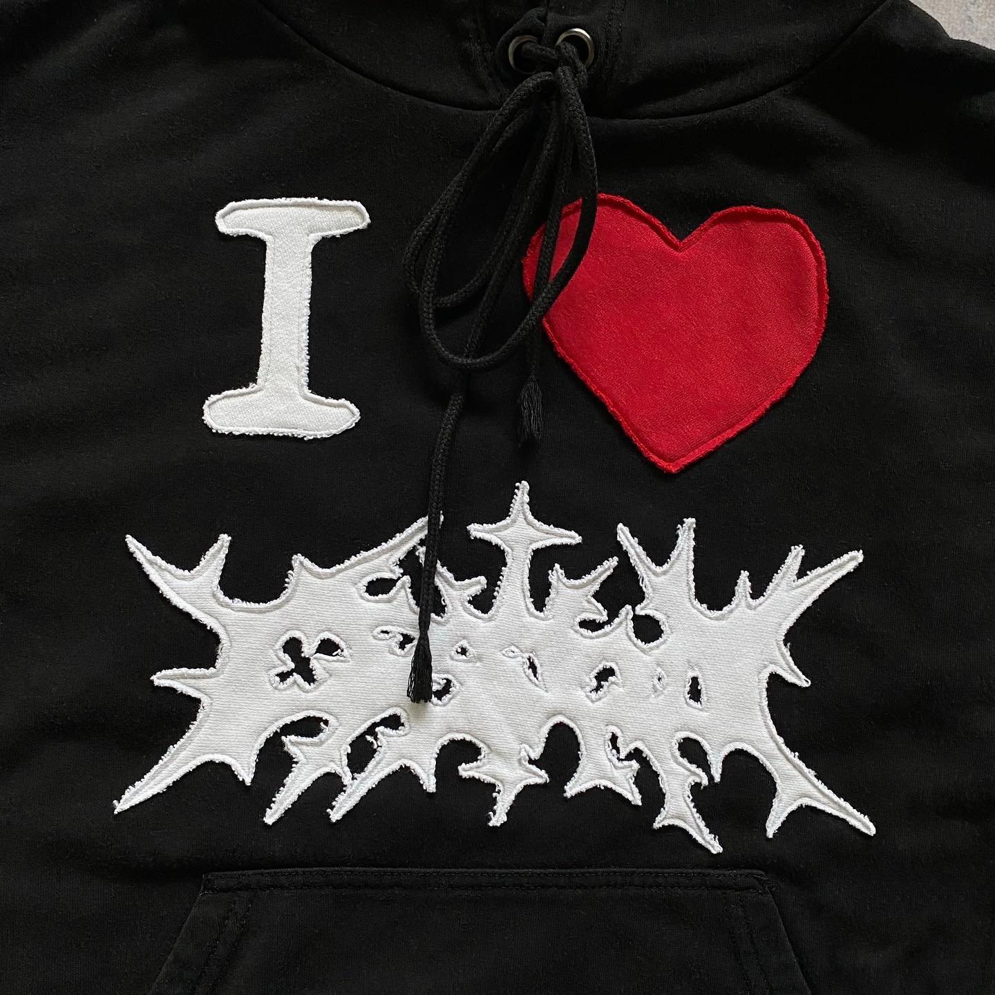 Love print casual street sports cotton hoodie