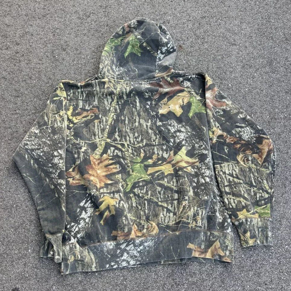 Camouflage Branches Print Long Sleeve Hoodies