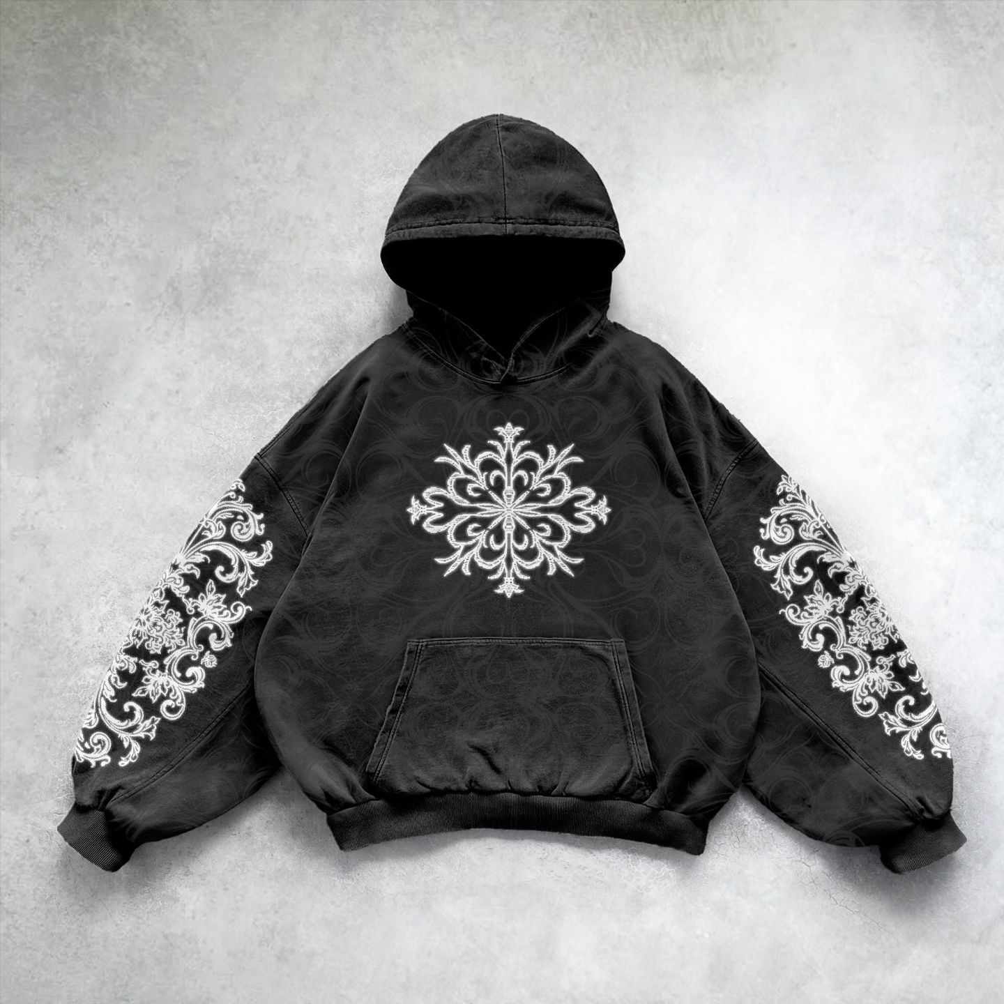 Vintage Baroque Print Hoodie