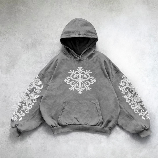 Vintage Baroque Print Hoodie