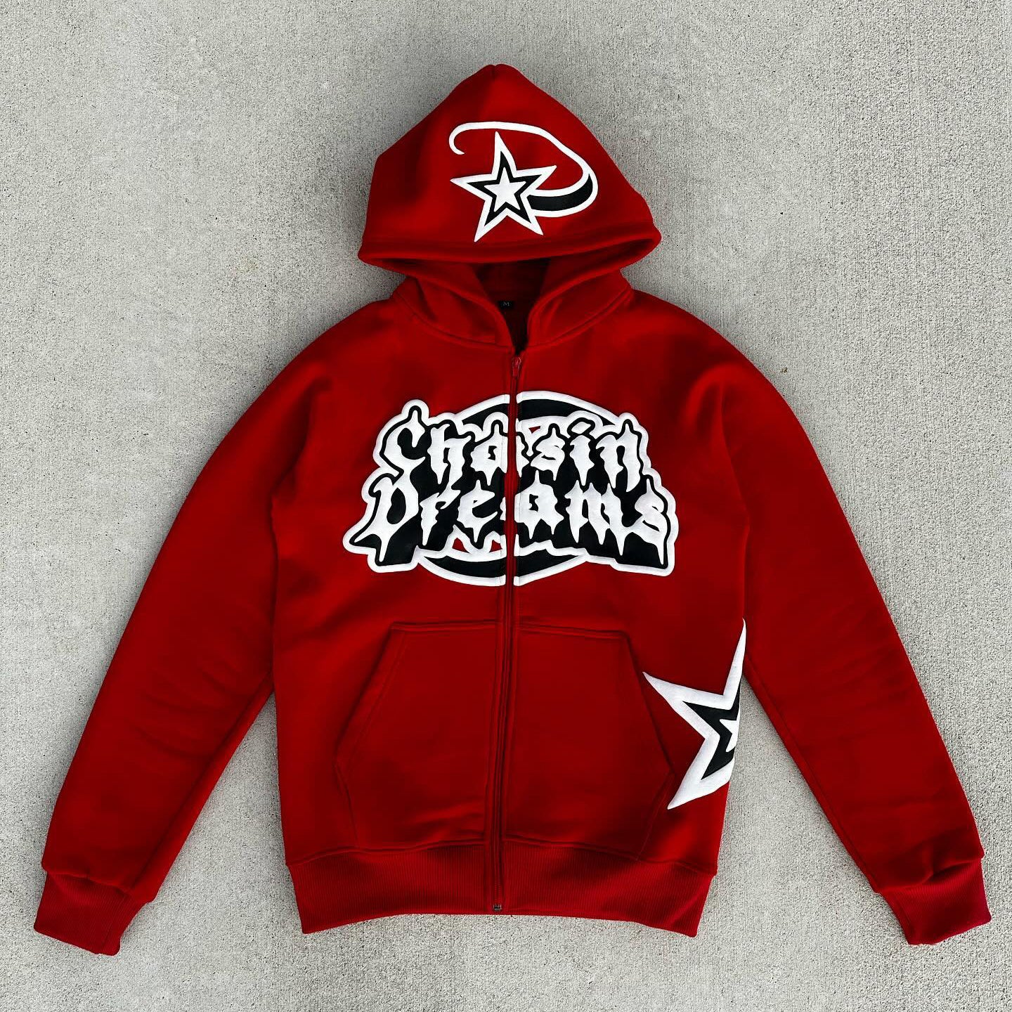 Chasin Dreams Print Long Sleeve Zipper Hoodies