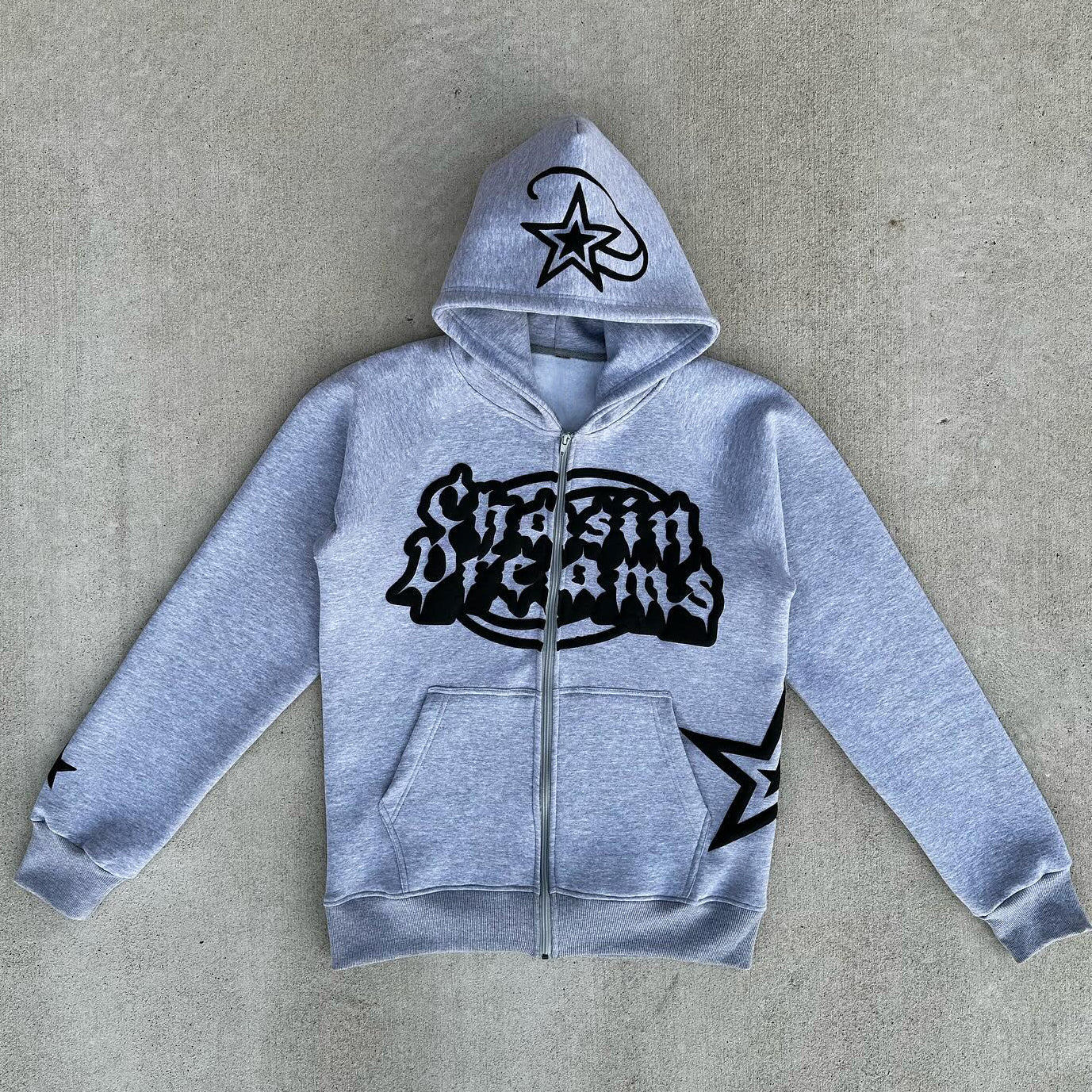 Chasin Dreams Print Long Sleeve Zipper Hoodies