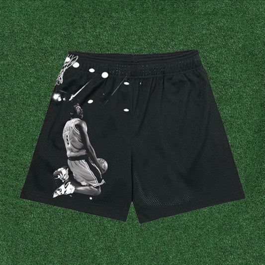 Casual Basketball Print Mesh Shorts