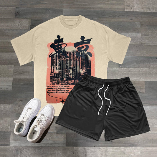 Tokyo City Print Two Piece Set