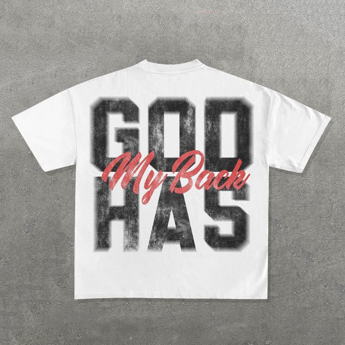 God Has My Back Print Short Sleeve T-shirt