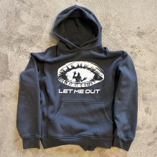 Let Me Out Print Long Sleeve Hoodies