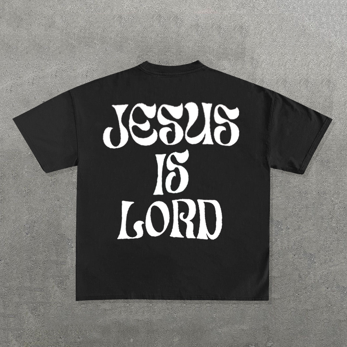 Jesus Is Lord Print Short Sleeve T-Shirt