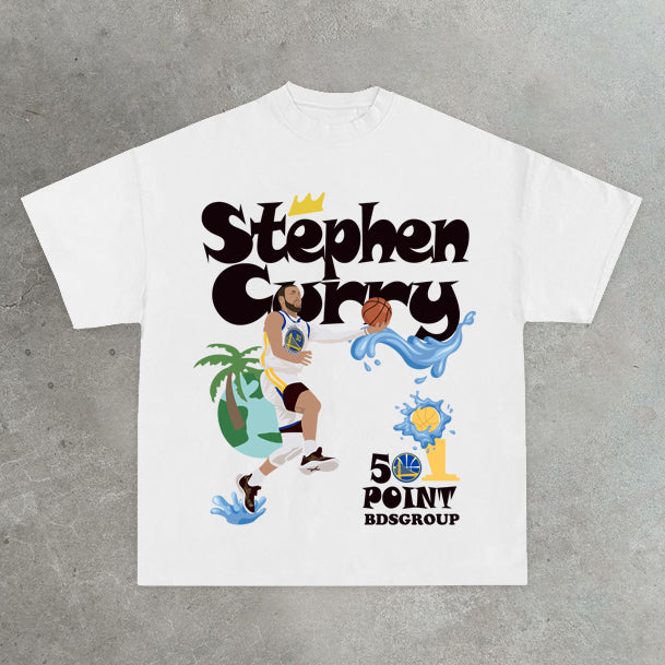 Casual street basketball retro graffiti T-shirt