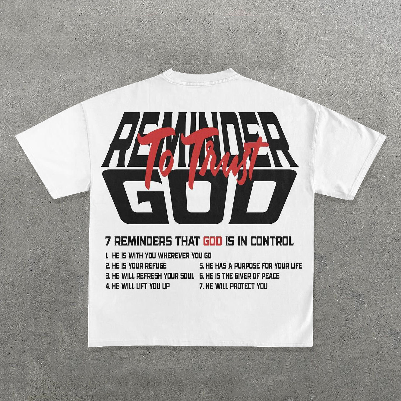 Reminder To Trust God Print Short Sleeve T-shirt