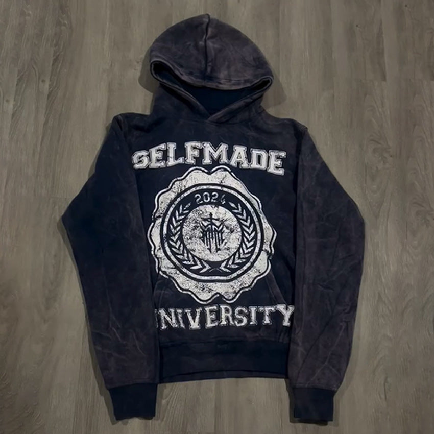 Selfmade University Print Long Sleeve Hoodies