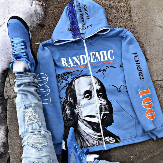 Personalized Mix Print Long Sleeve Full Zipper Hoodies