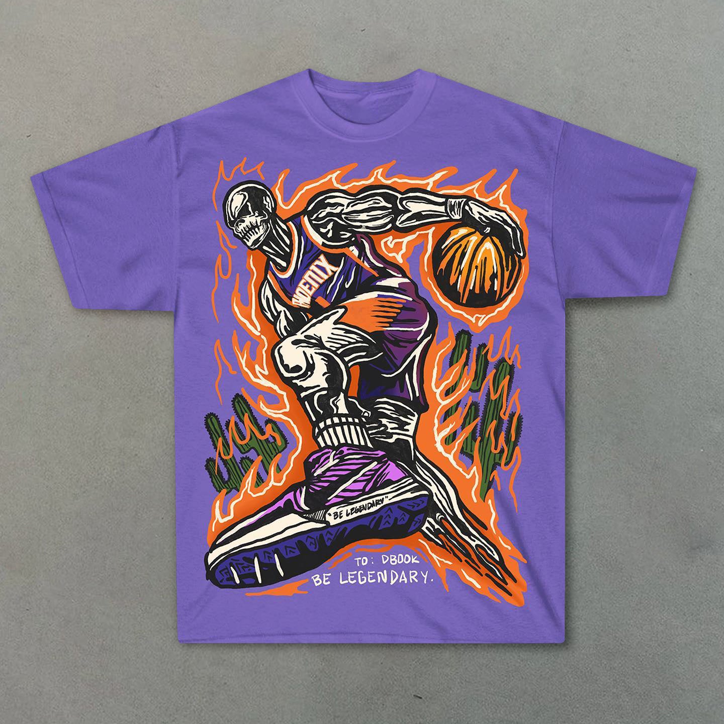 Retro Hip Hop Basketball Graphic Casual T-Shirt