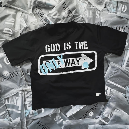 God Is The Only One Way Print Short Sleeve T-shirt