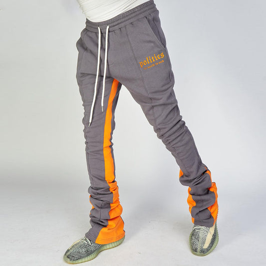 Paneled Sport Stacked Flare Trousers