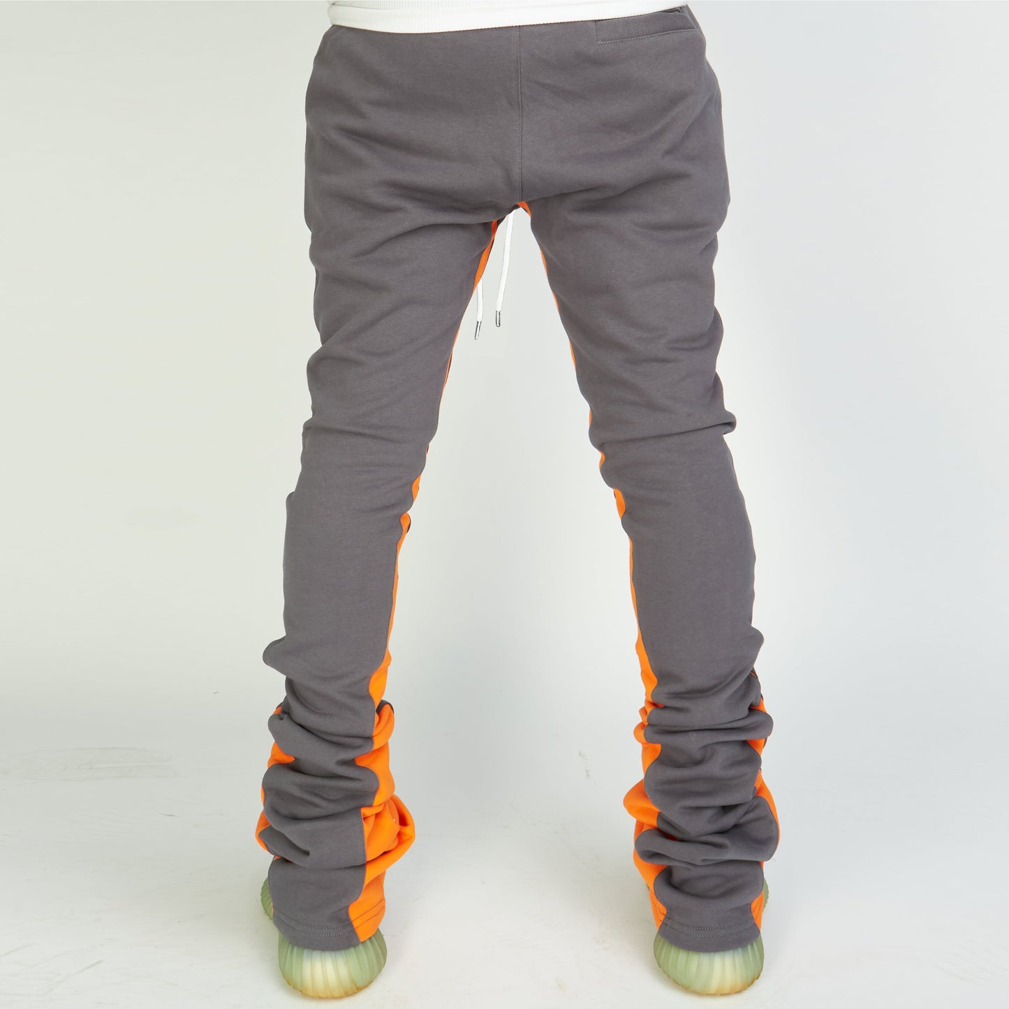 Paneled Sport Stacked Flare Trousers