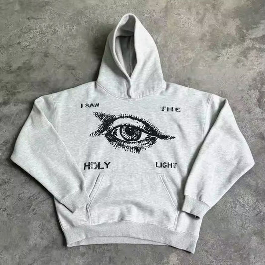 Casual Eye Letter Print Long Sleeve Hoodies