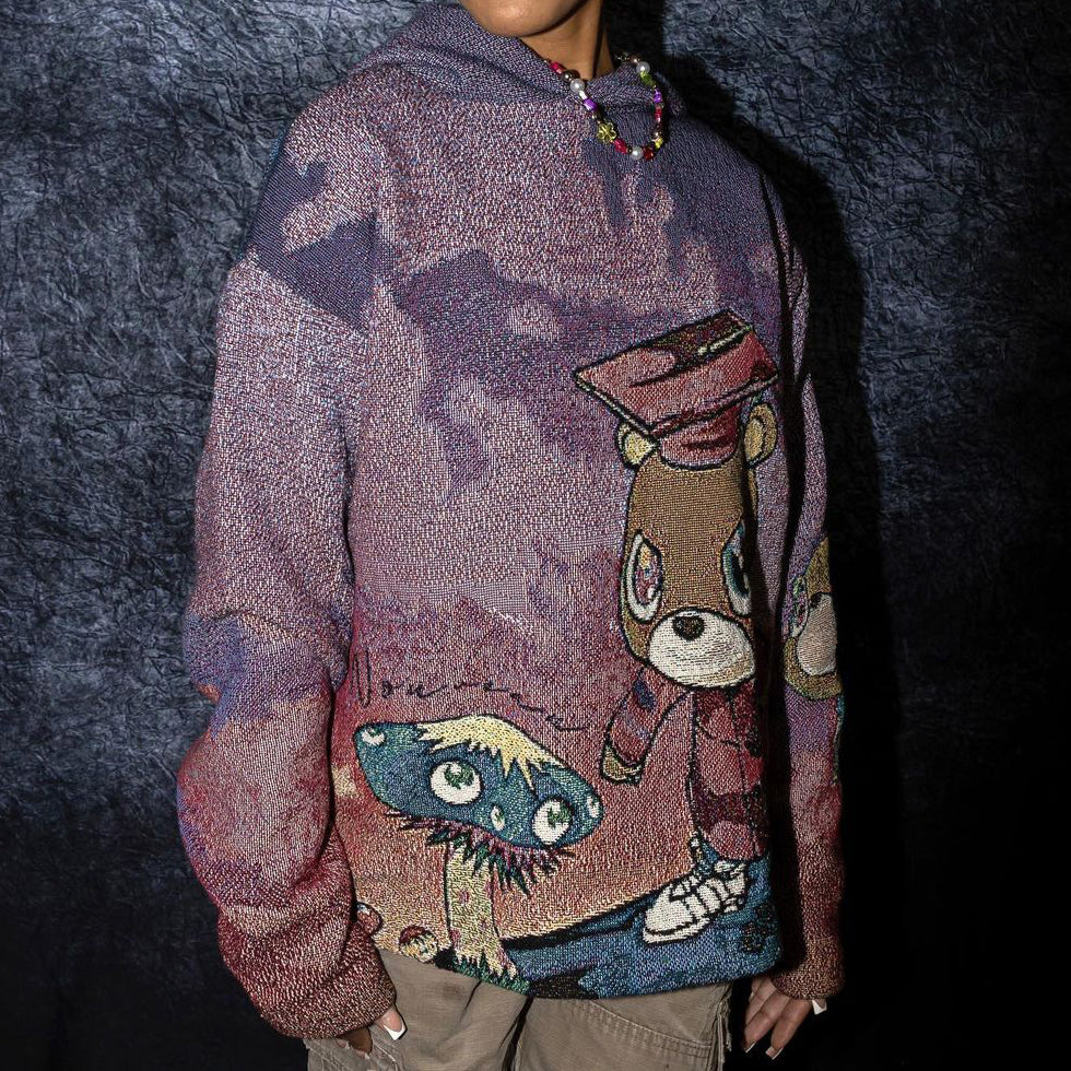 Trendy Cartoon Pattern Tapestry Hoodie