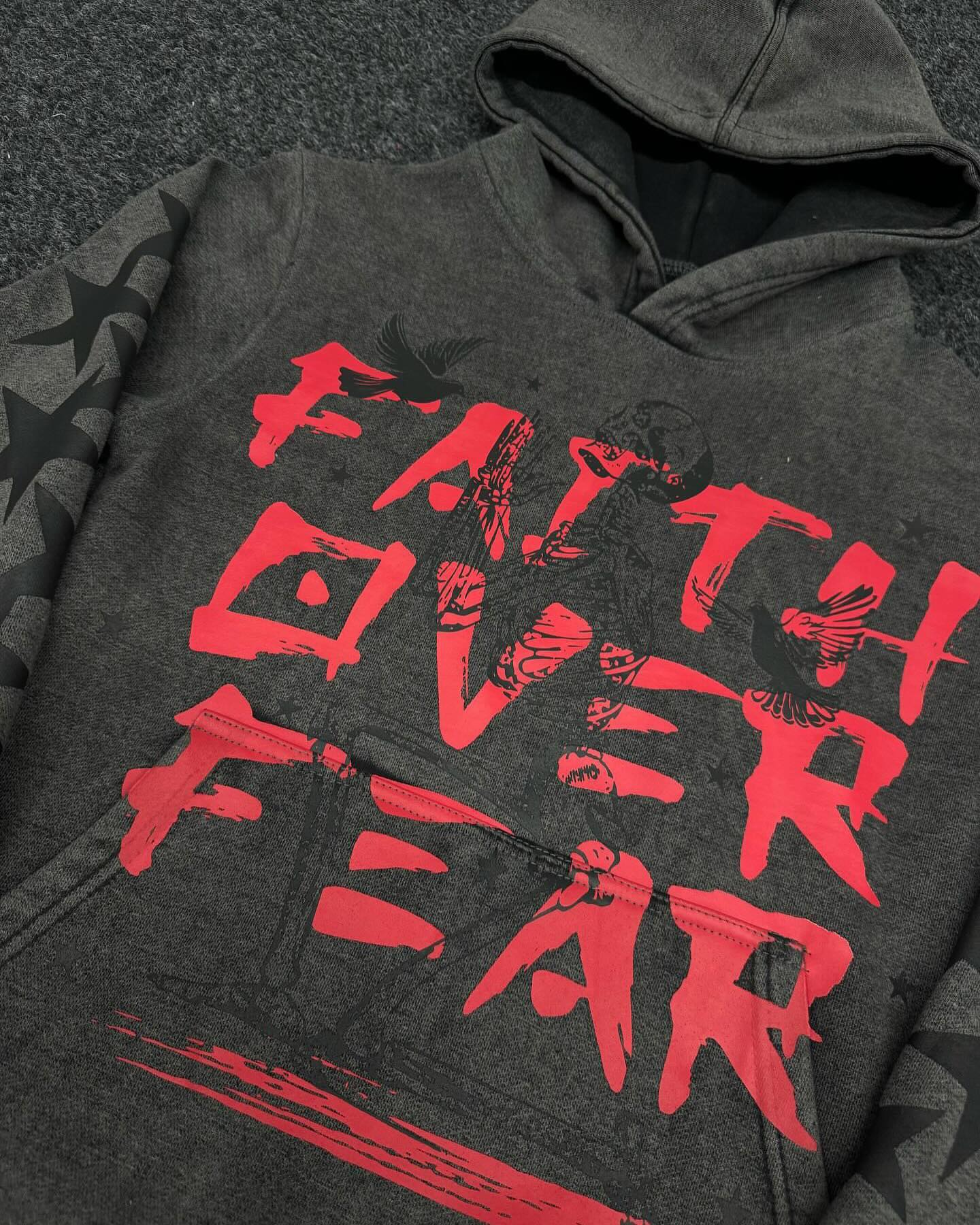 Faith Over Fear Casual Street Vintage Hoodie