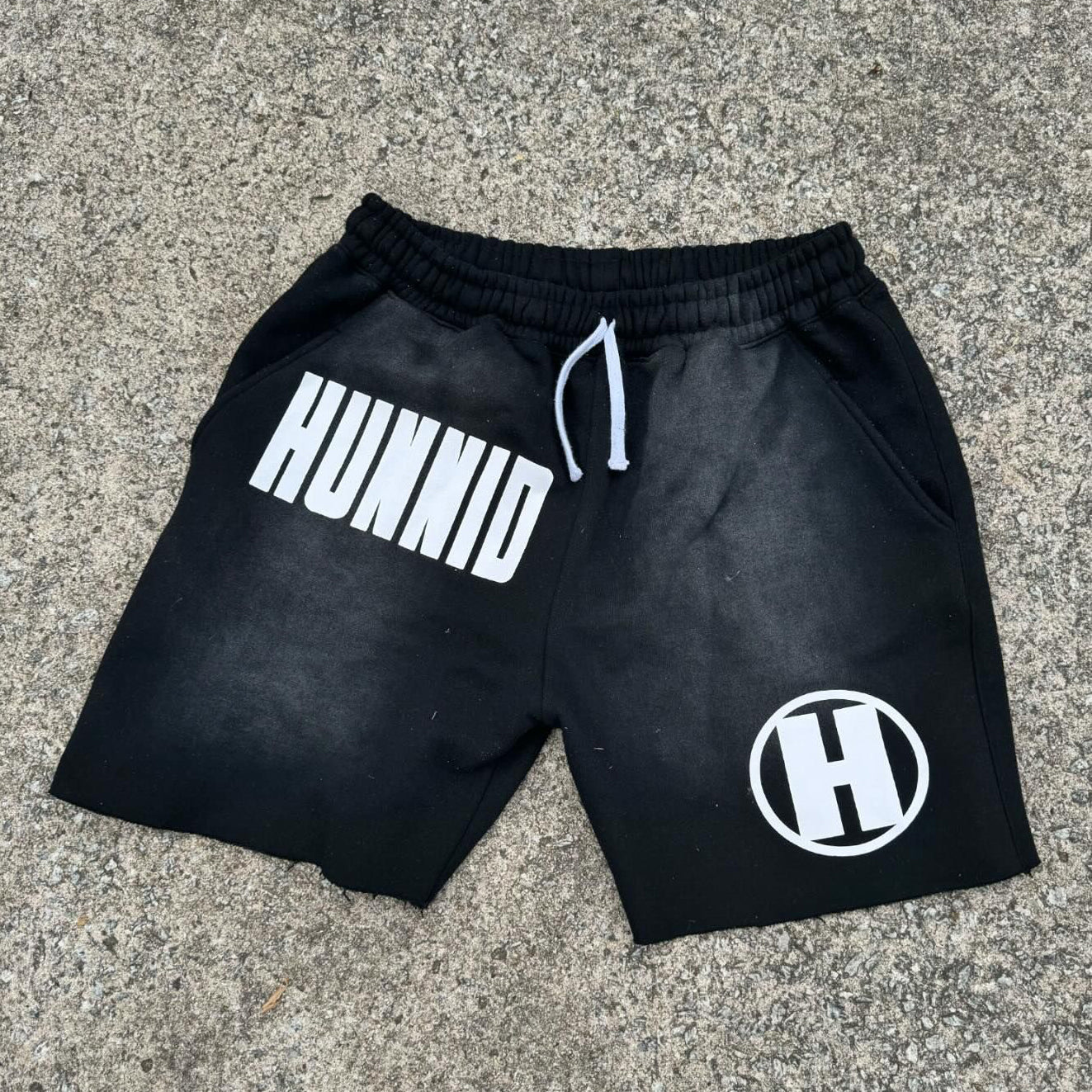 Hunnid Print Drawstring Pocket Shorts