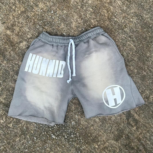 Hunnid Print Drawstring Pocket Shorts